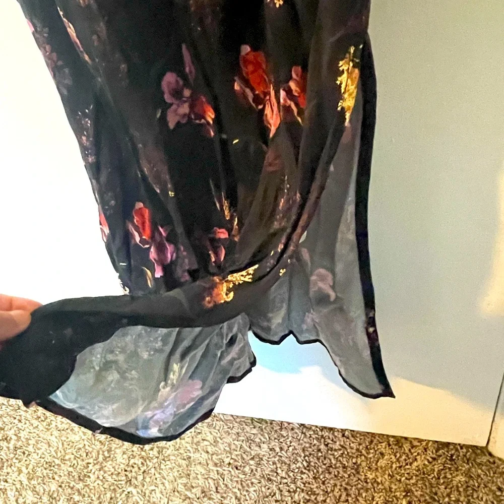 🎉HP🎉 Madewell Wide V-Neck Floral Cupro-Blend Midi Dress - Picture 6 of 6